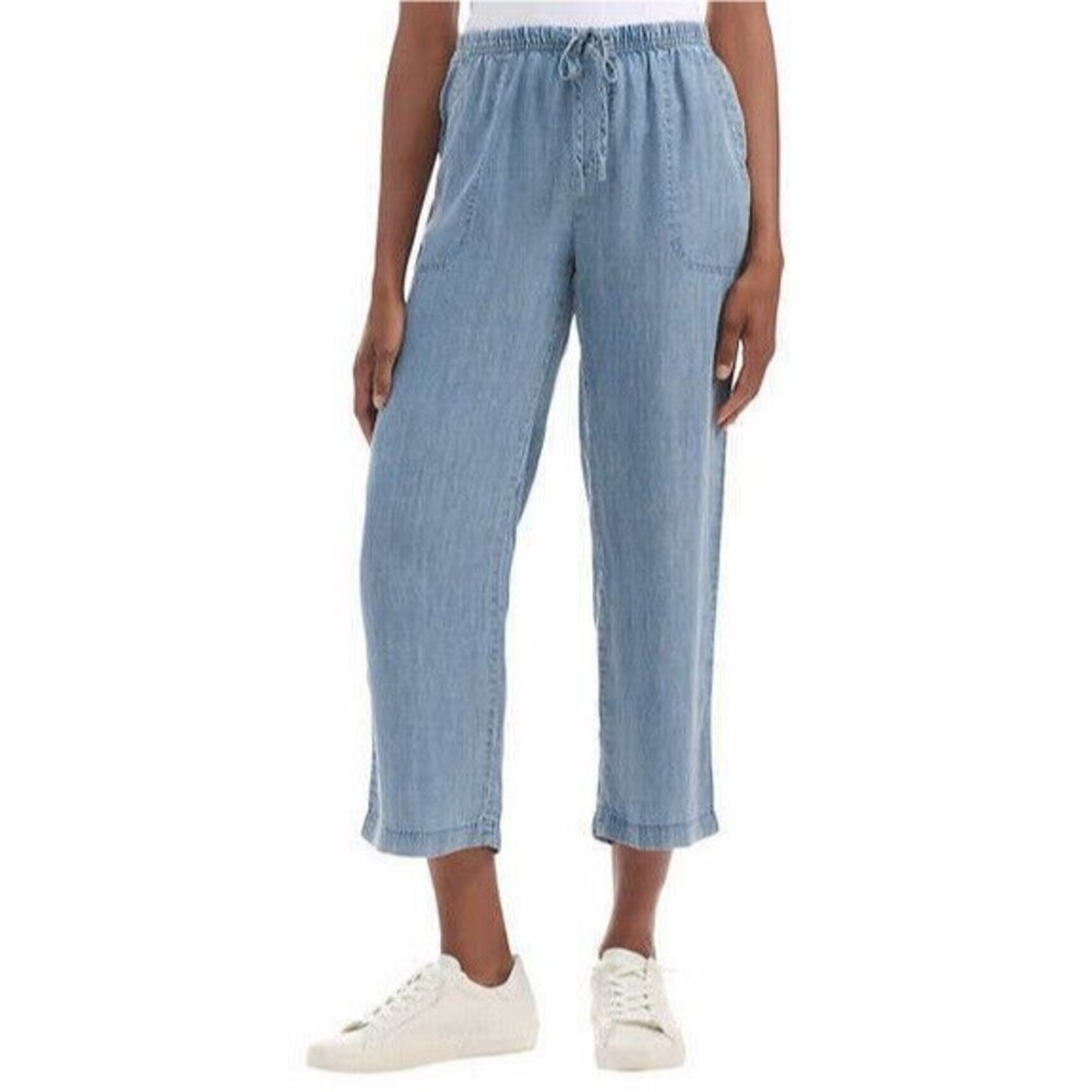 Splendid Wide Leg Crop XL Pants Blue Chambray NWOT